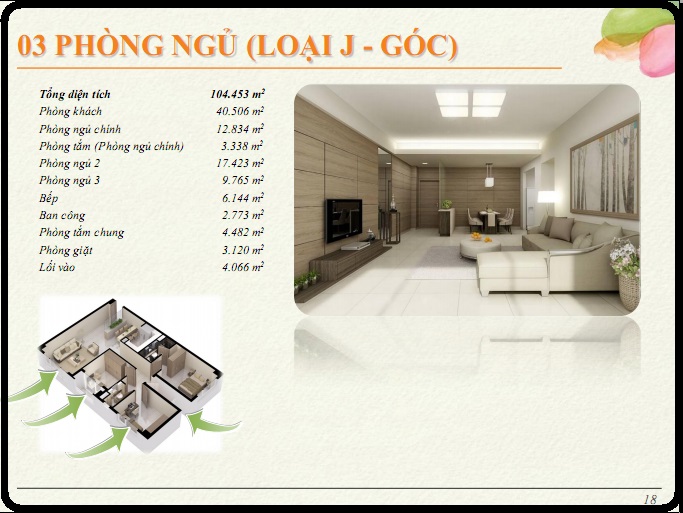 CĂN HỘ 3PN LOẠI J, CĂN GÓC
