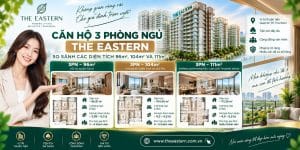 Căn hộ 3PN The Eastern – So sánh các DT 96m², 104m² và 111m²